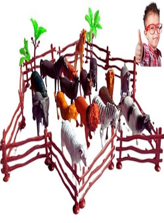 Mallexo مجموعة ألعاب حيوانات المزرعة الواقعية من ماليكسو للأطفال، 32 قطعة، مصنوعة من مادة PVC عالية الجودة، تتضمن مجسمات لحيوانات أليفة متنوعة، مناسبة للأطفال، متوسطة الحجم، هدية مثالية لأعياد الميلاد، مجموعة ألعاب حيوانات برية كرتونية مستوحاة من أجواء سفاري الغابة (مزرعة الغابة). - Image 3